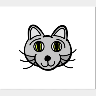 Gray cat Posters and Art